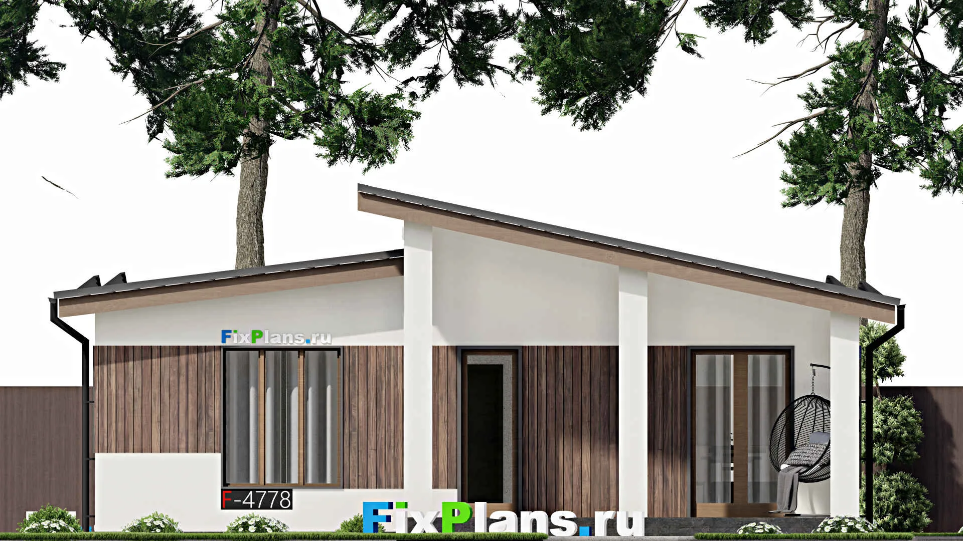 F-4778 - Проект одноэтажного дома 9 на 11, площадью 100 м² с 2 спальнями