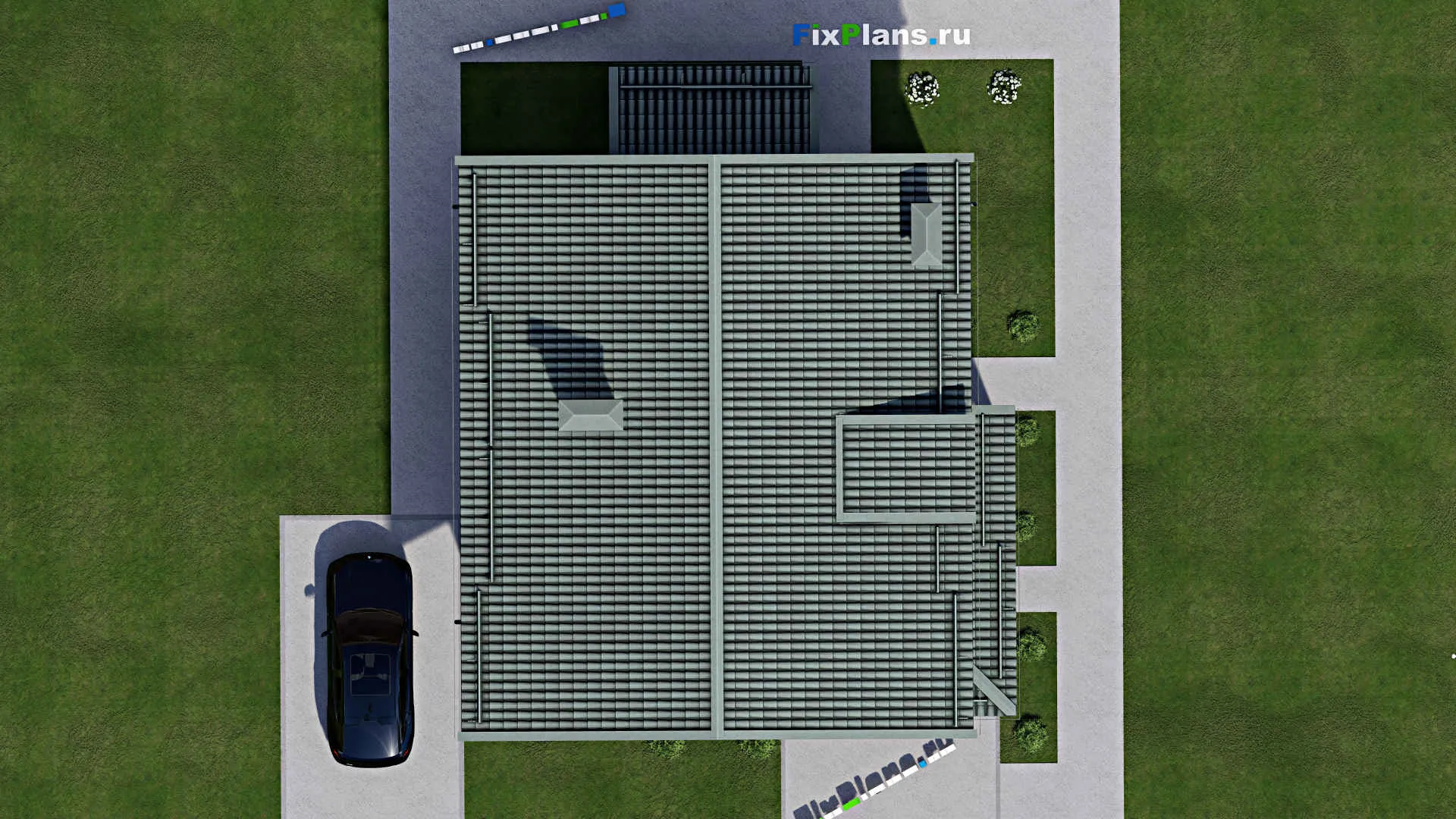F-6830 - Проект дома с мансардой 12 на 12, площадью 180 м² с террасой и 4 спальнями