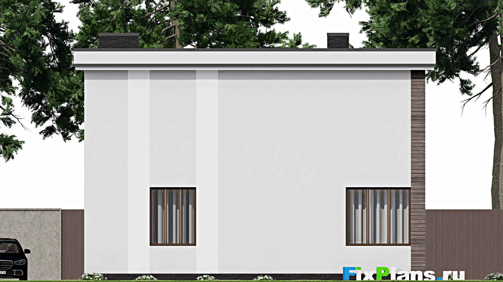 F-10547 - Планы двухэтажного дома 11 на 14, площадью 200 м² с баней и 4 спальнями