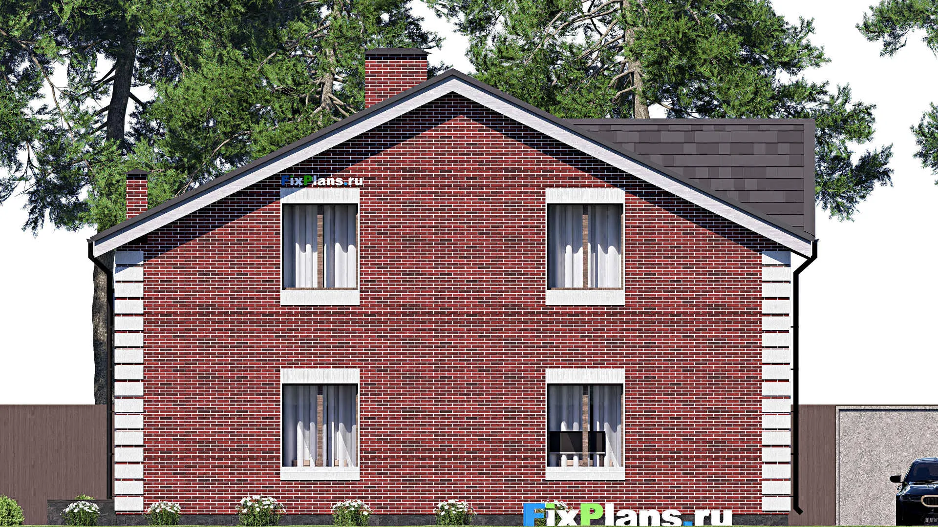 F-17801 - Планы дома с мансардой 14 на 17, площадью 310 м² с 4 спальнями