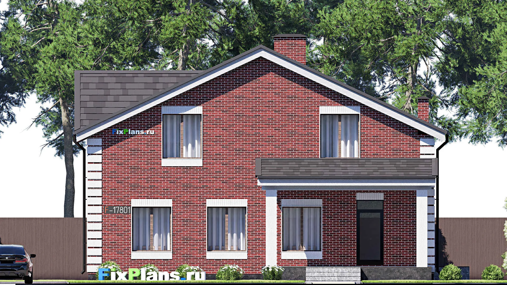 F-17801 - Планы дома с мансардой 14 на 17, площадью 310 м² с 4 спальнями