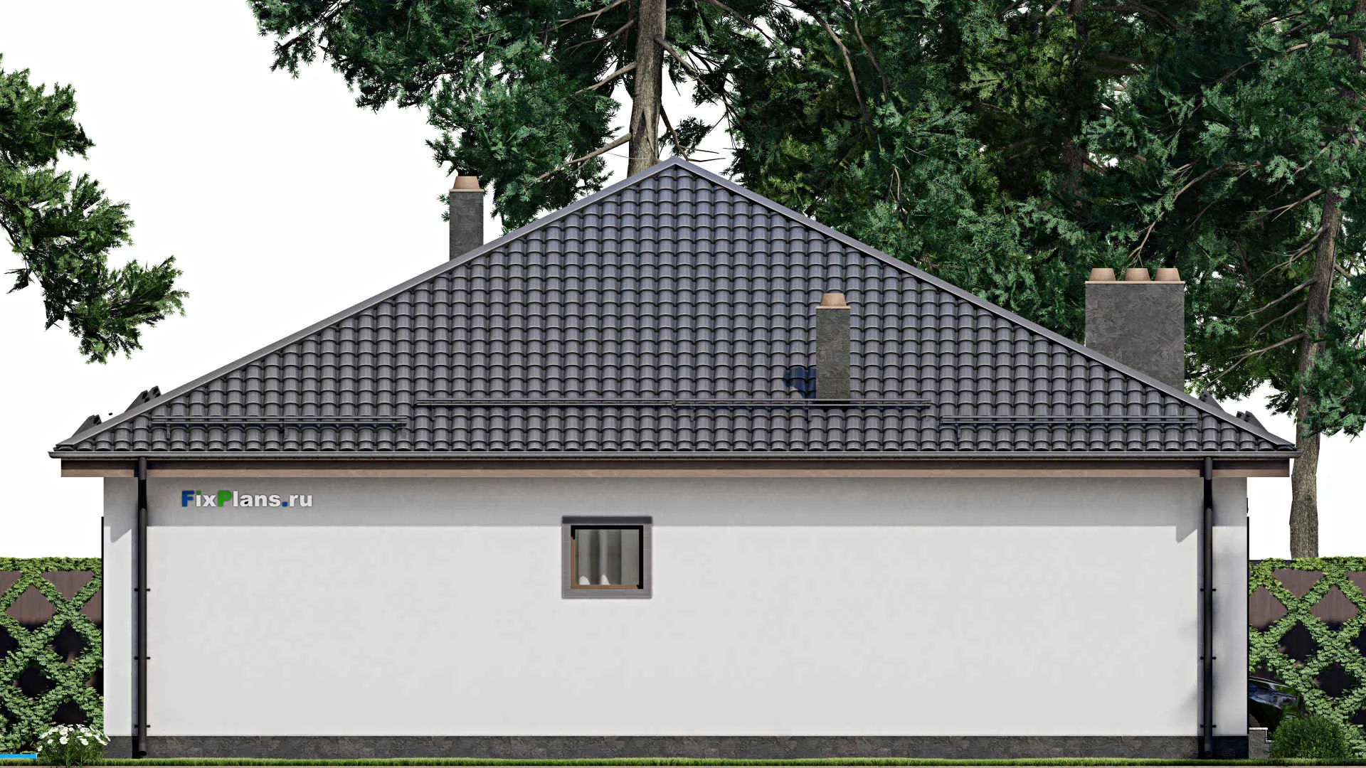 F-3518 - План одноэтажного дома 14 на 15, площадью 160 м² с террасой и 3 спальнями