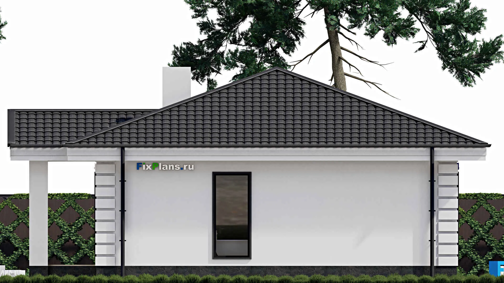 F-0728 - Проект одноэтажного дома 10 на 12, площадью 90 м² с 2 спальнями