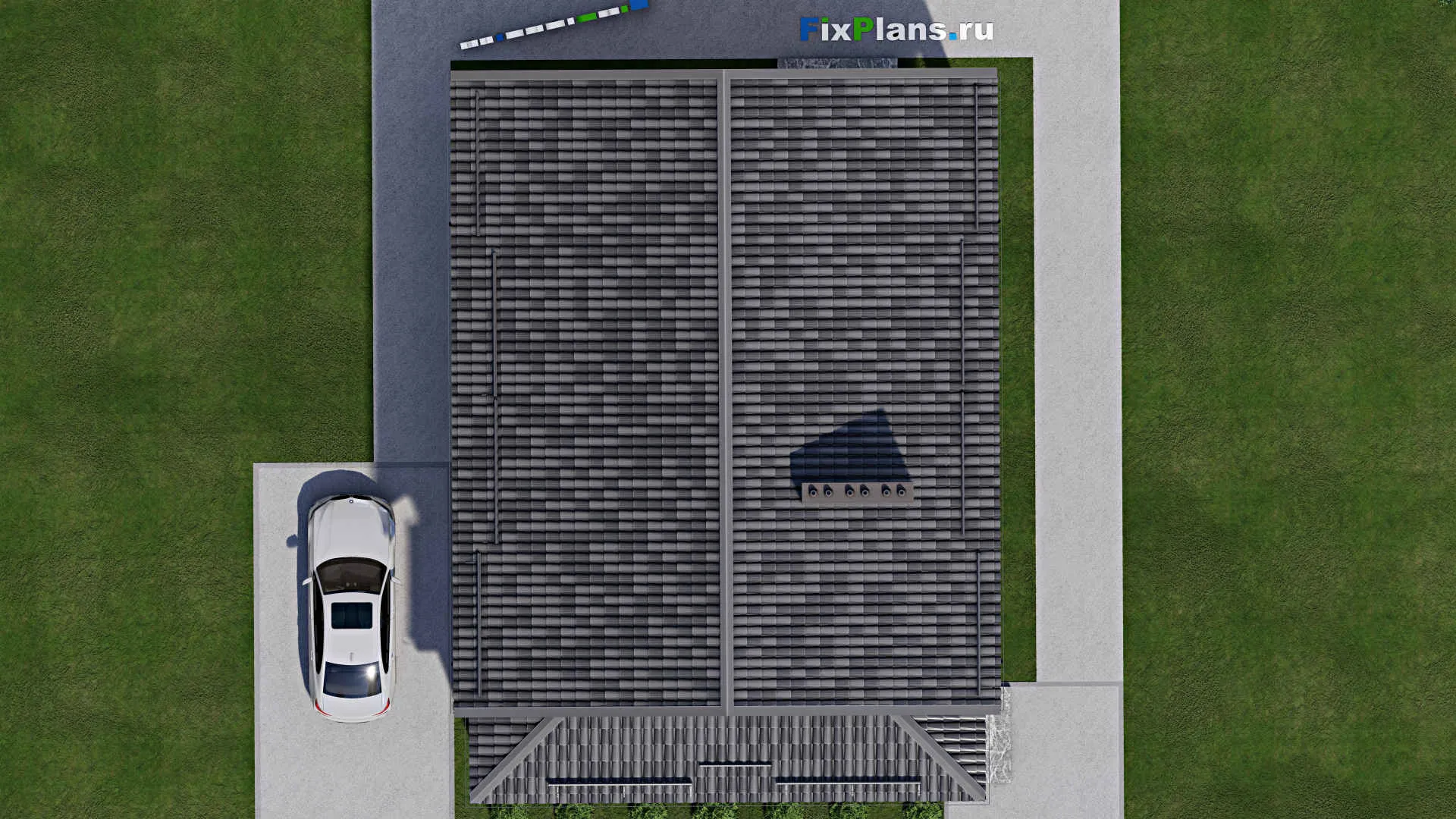 F-5975 - Планы дома с мансардой 11 на 11, площадью 210 м² с террасой, балконом и 3 спальнями