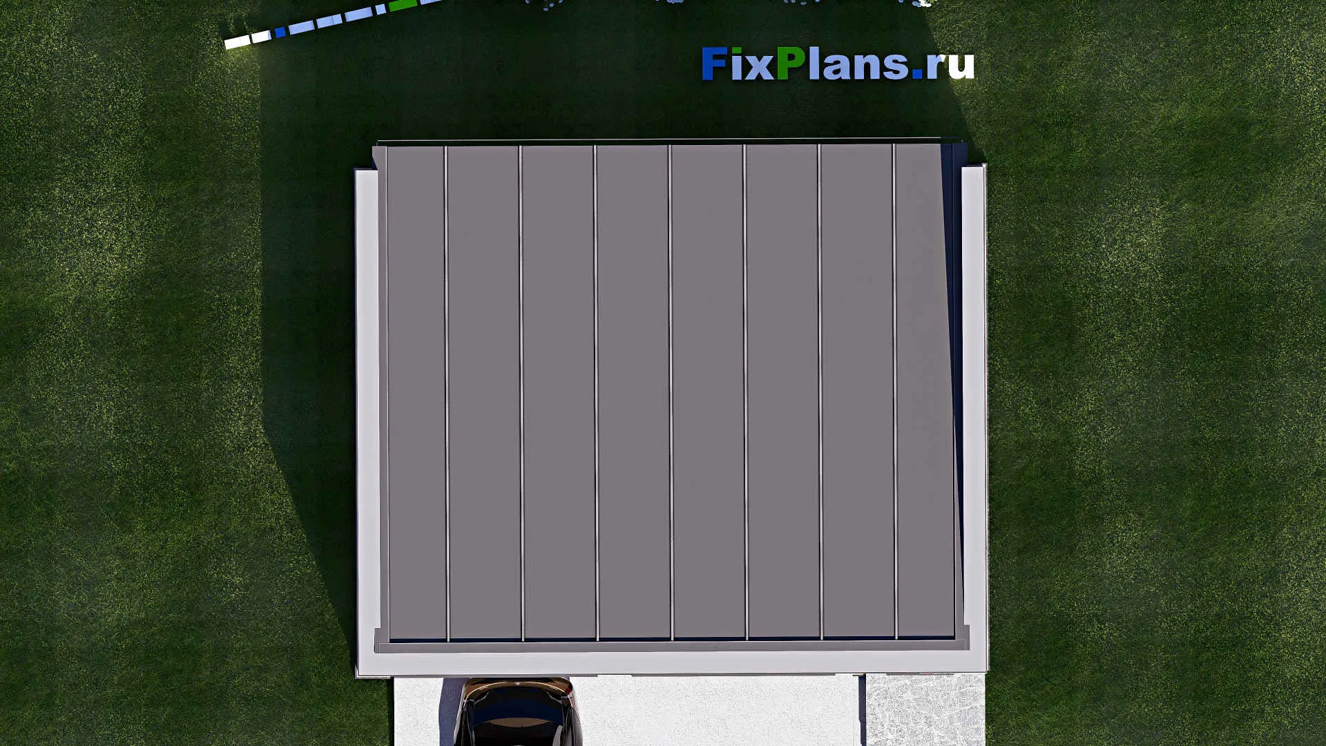 F-19952 - Проект гаража из газобетона 9 на 10, площадью 60 м² на 2 машиноместа