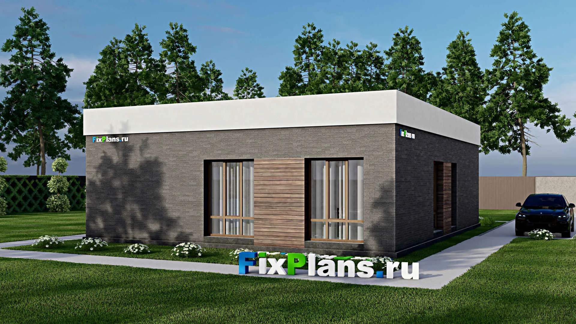 F-7811 - Проект одноэтажного дома 11 на 13, площадью 120 м² с 3 спальнями