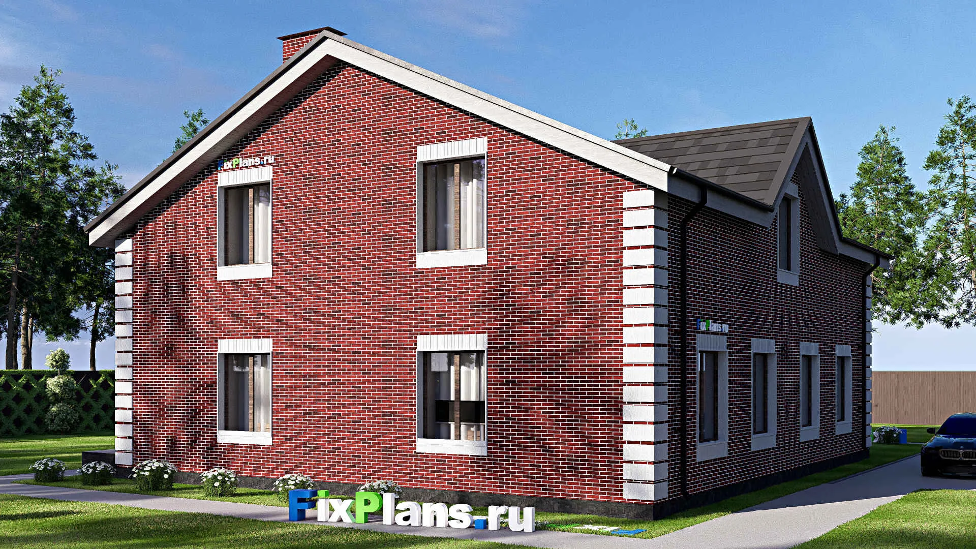 F-17801 - Планы дома с мансардой 14 на 17, площадью 310 м² с 4 спальнями