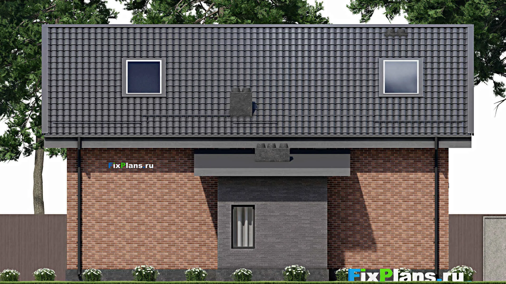 F-4130 - Проект дома с мансардой 12 на 13, площадью 200 м² с 6 спальнями