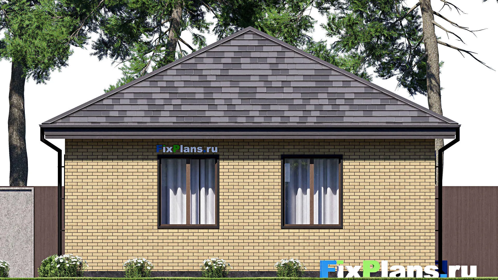 F-18287 - План одноэтажного дома 10 на 13, площадью 90 м² с 2 спальнями