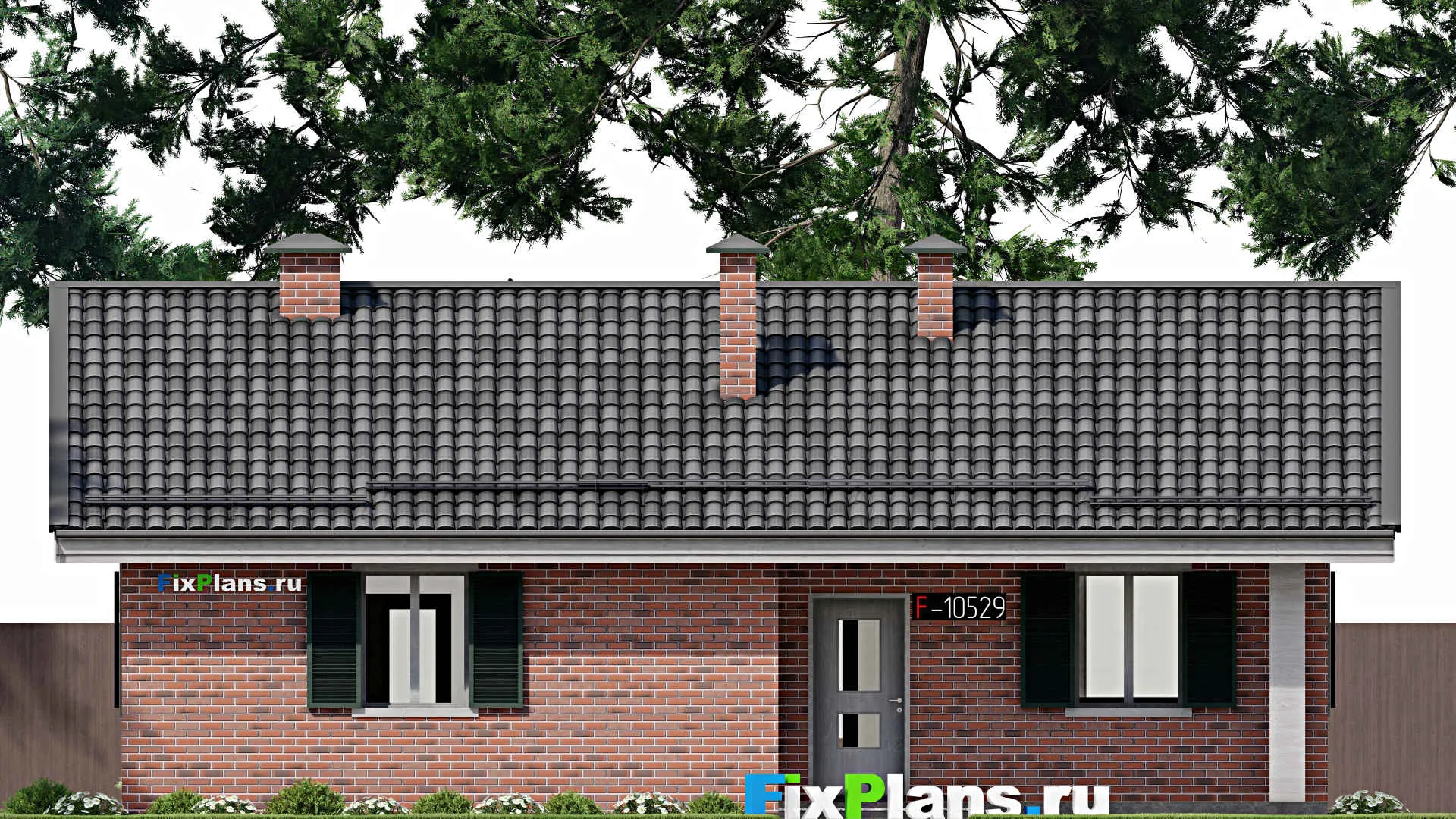 F-10529 - Проект одноэтажного дома 10 на 13, площадью 90 м² с 1 спальнями