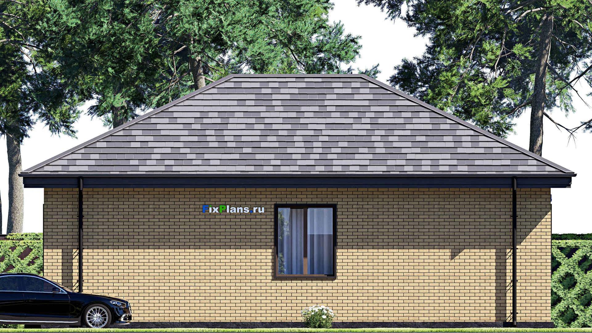 F-18287 - План одноэтажного дома 10 на 13, площадью 90 м² с 2 спальнями