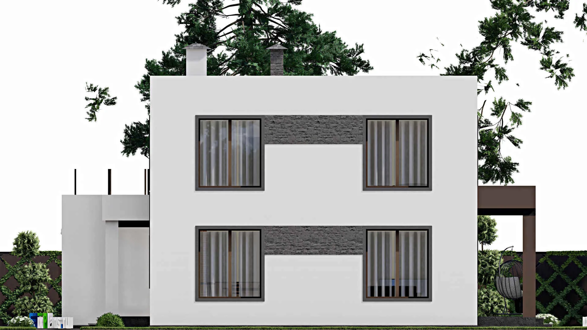 F-10304 - Проект двухэтажного дома 13 на 15, площадью 220 м² с 3 спальнями