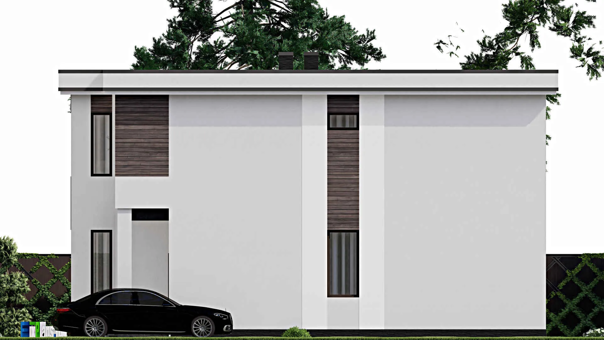 F-10547 - Планы двухэтажного дома 11 на 14, площадью 200 м² с баней и 4 спальнями