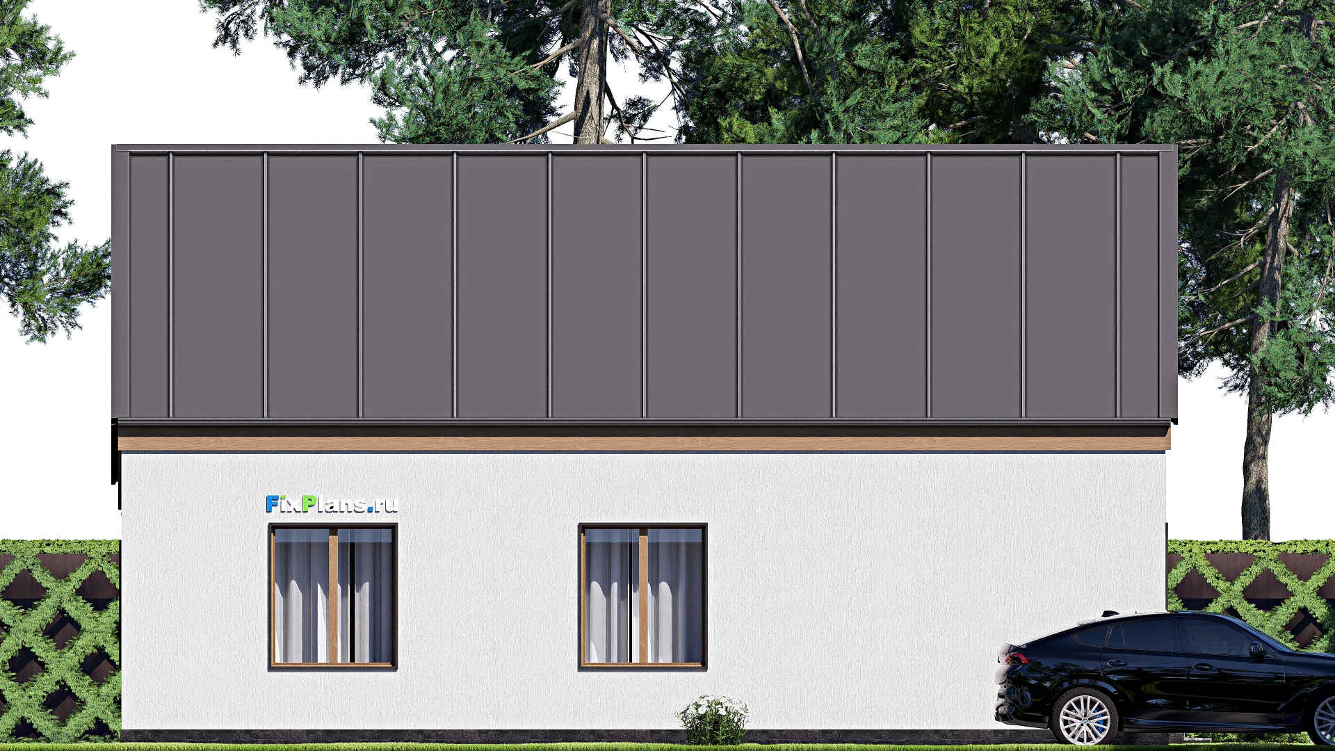 F-18548 - План одноэтажного дома 12 на 13, площадью 110 м² с террасой и 3 спальнями