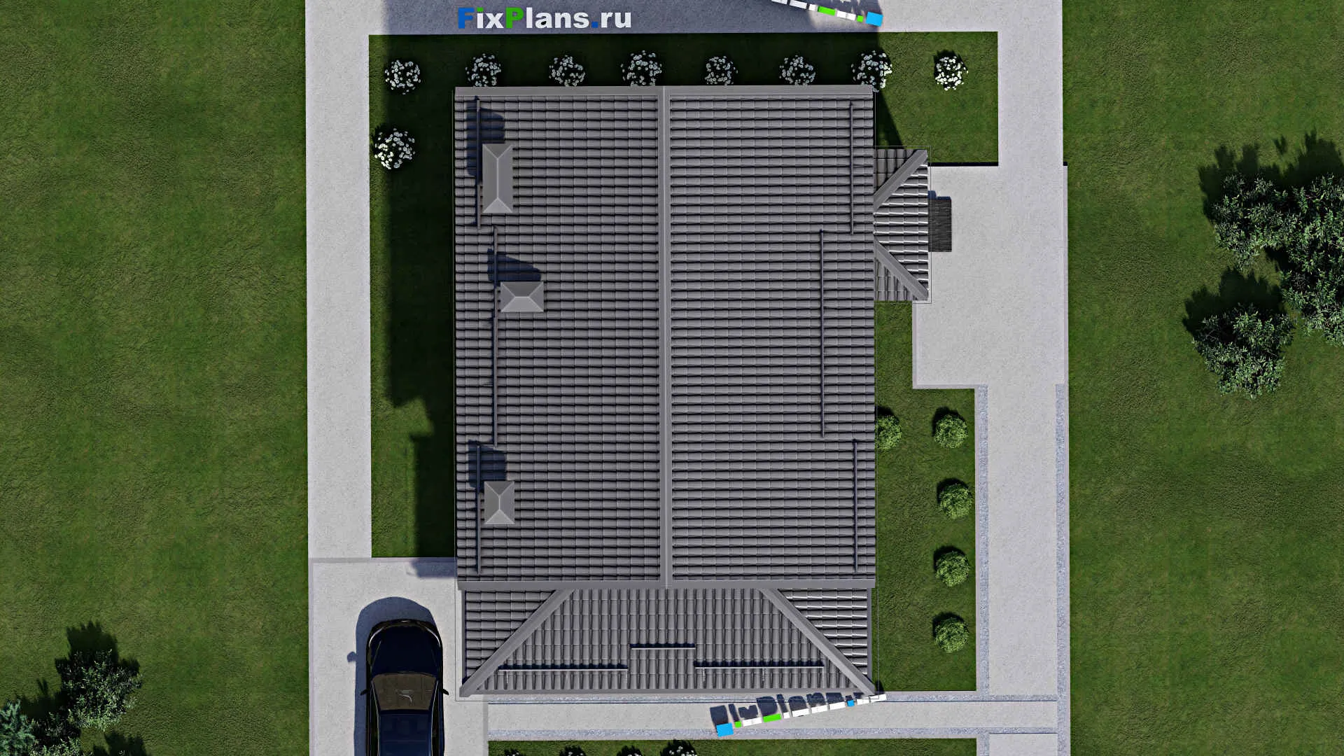 F-4085 - Проект дома с мансардой 9 на 11, площадью 150 м² с террасой и 4 спальнями