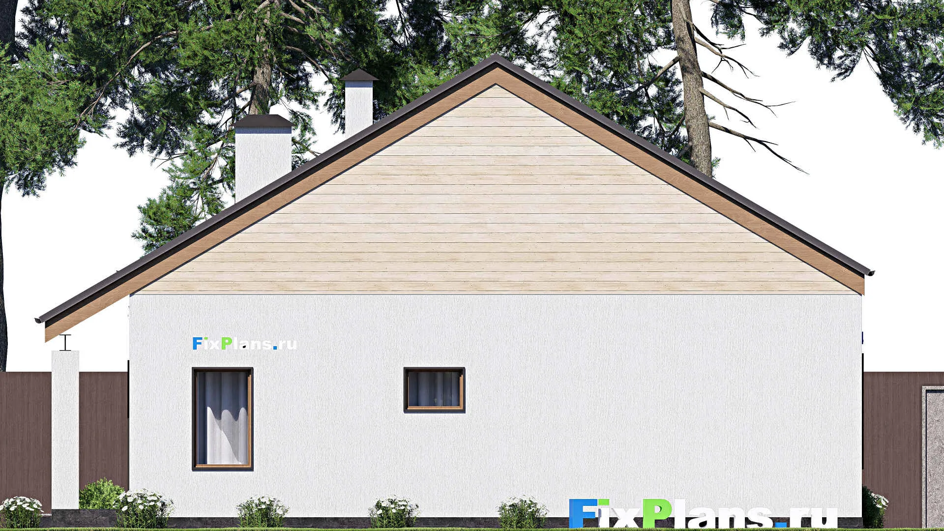 F-18548 - План одноэтажного дома 12 на 13, площадью 110 м² с террасой и 3 спальнями