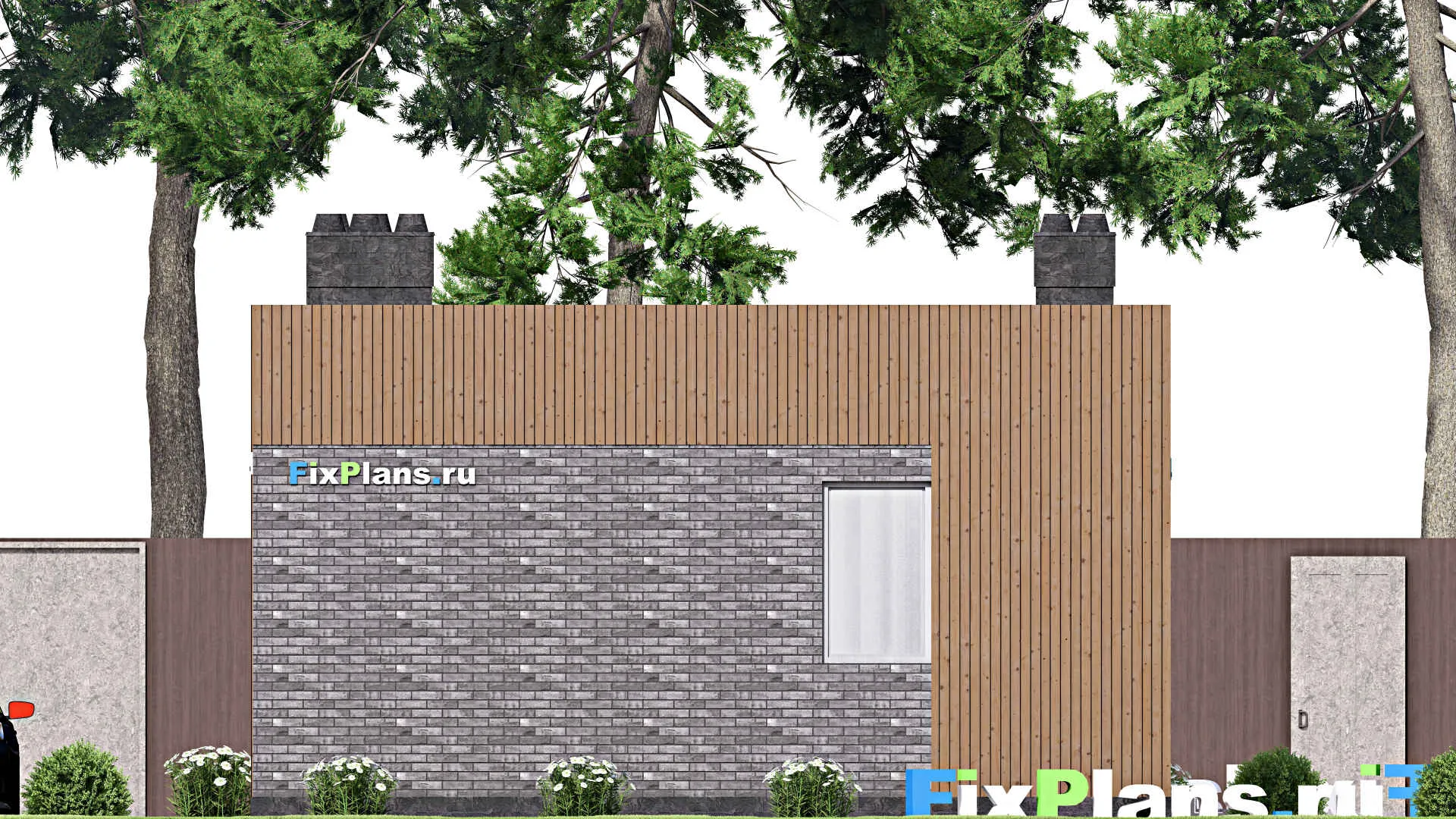 F-15083 - Проект бани 8 на 13, площадью 80 м² с комнатой отдыха, терассой и санузлом