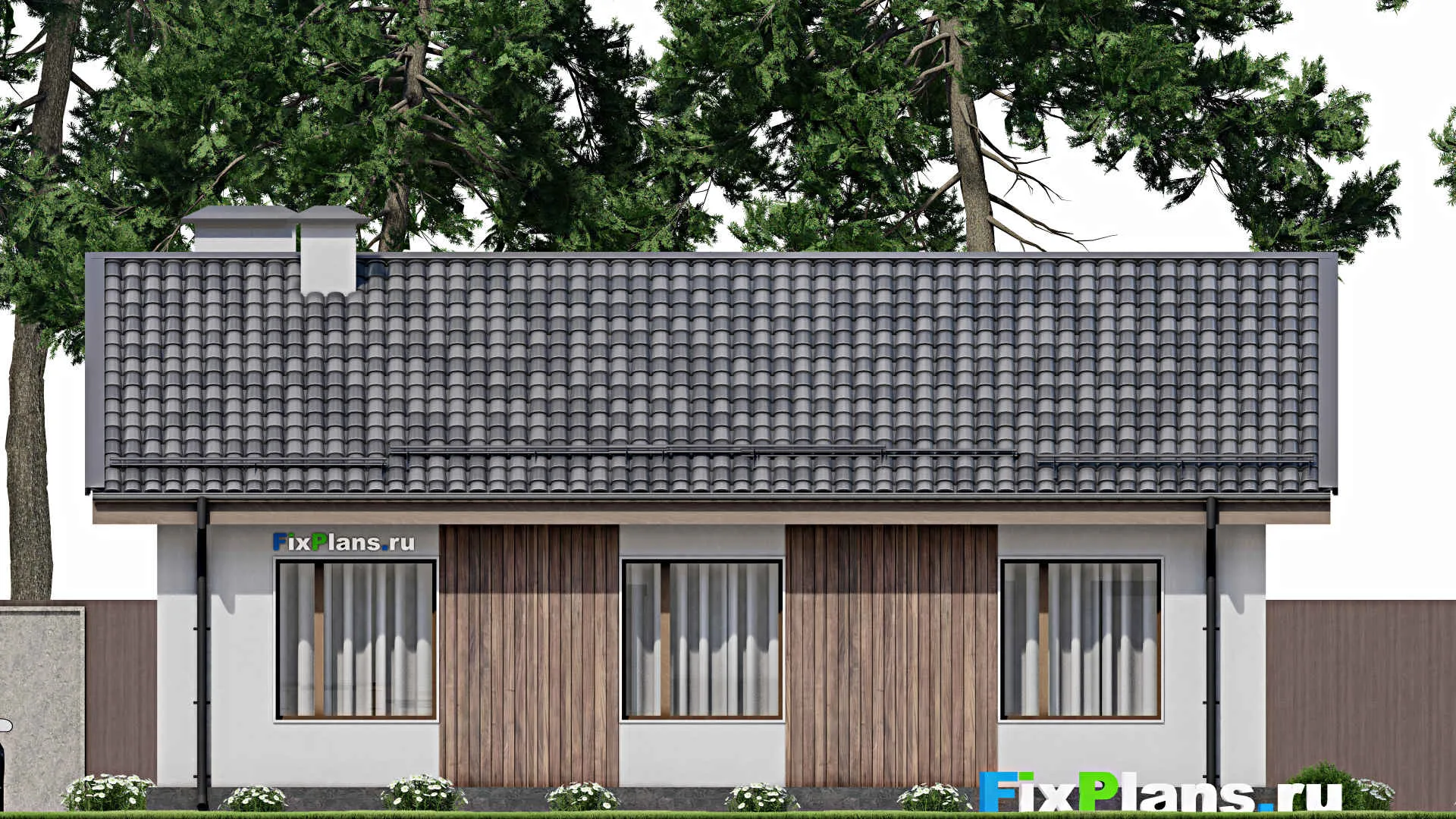 F-11780 - Проект одноэтажного дома 10 на 13, площадью 100 м² с 3 спальнями