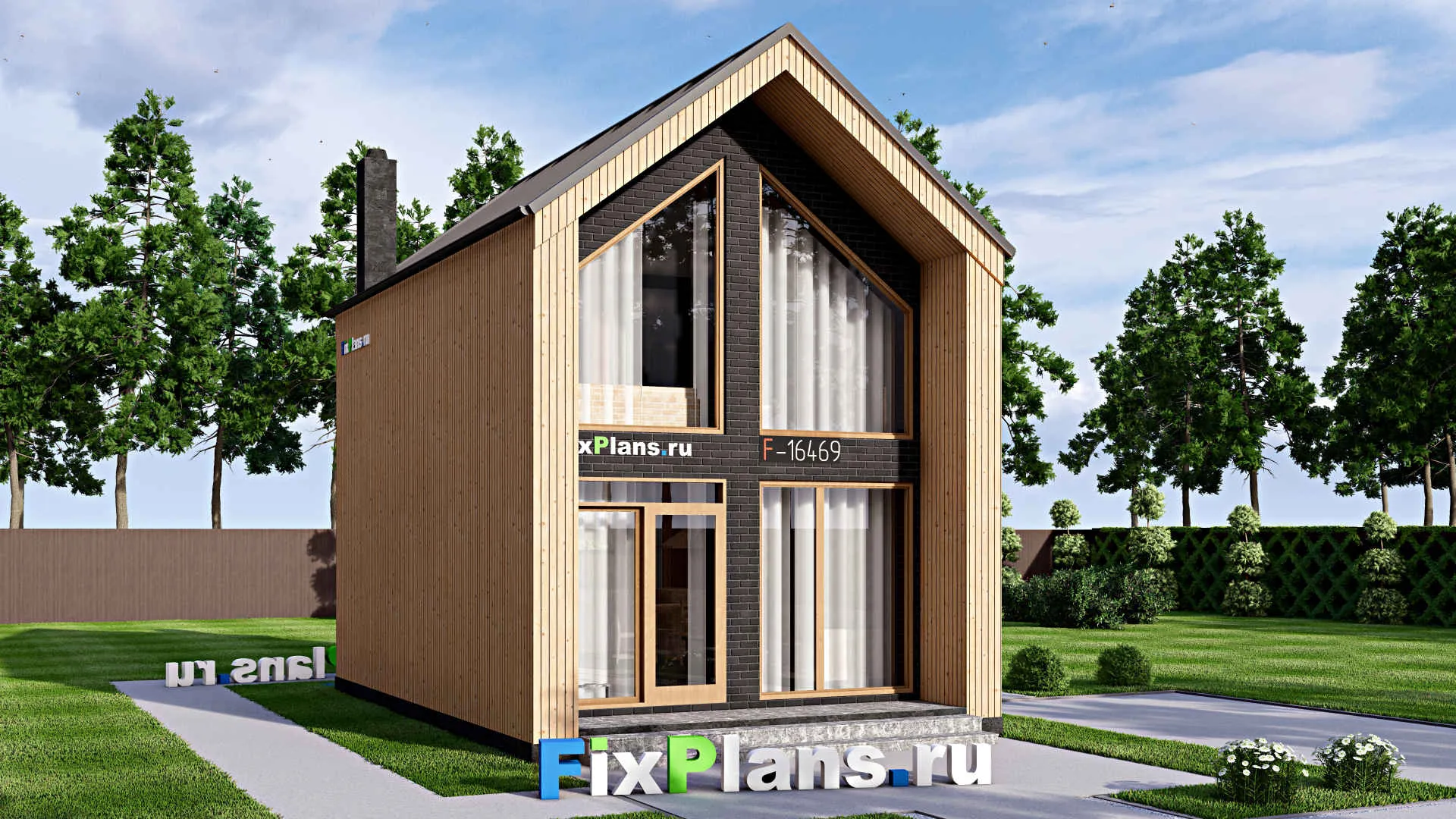 F-16469 - Проект двухэтажного дома 6 на 9, площадью 70 м² с 2 спальнями