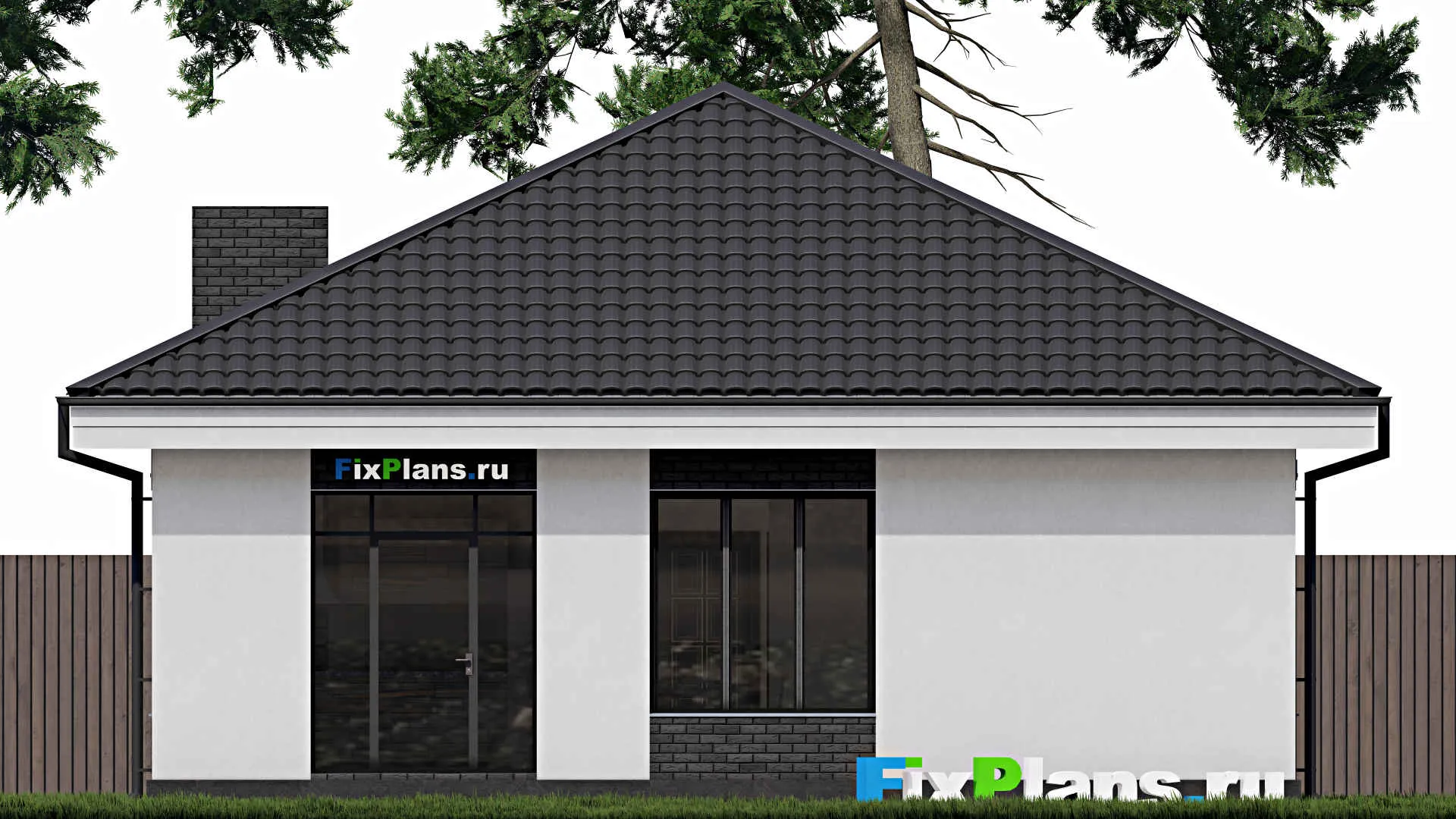 F-0773 - Проект одноэтажного дома 11 на 14, площадью 110 м² с 3 спальнями