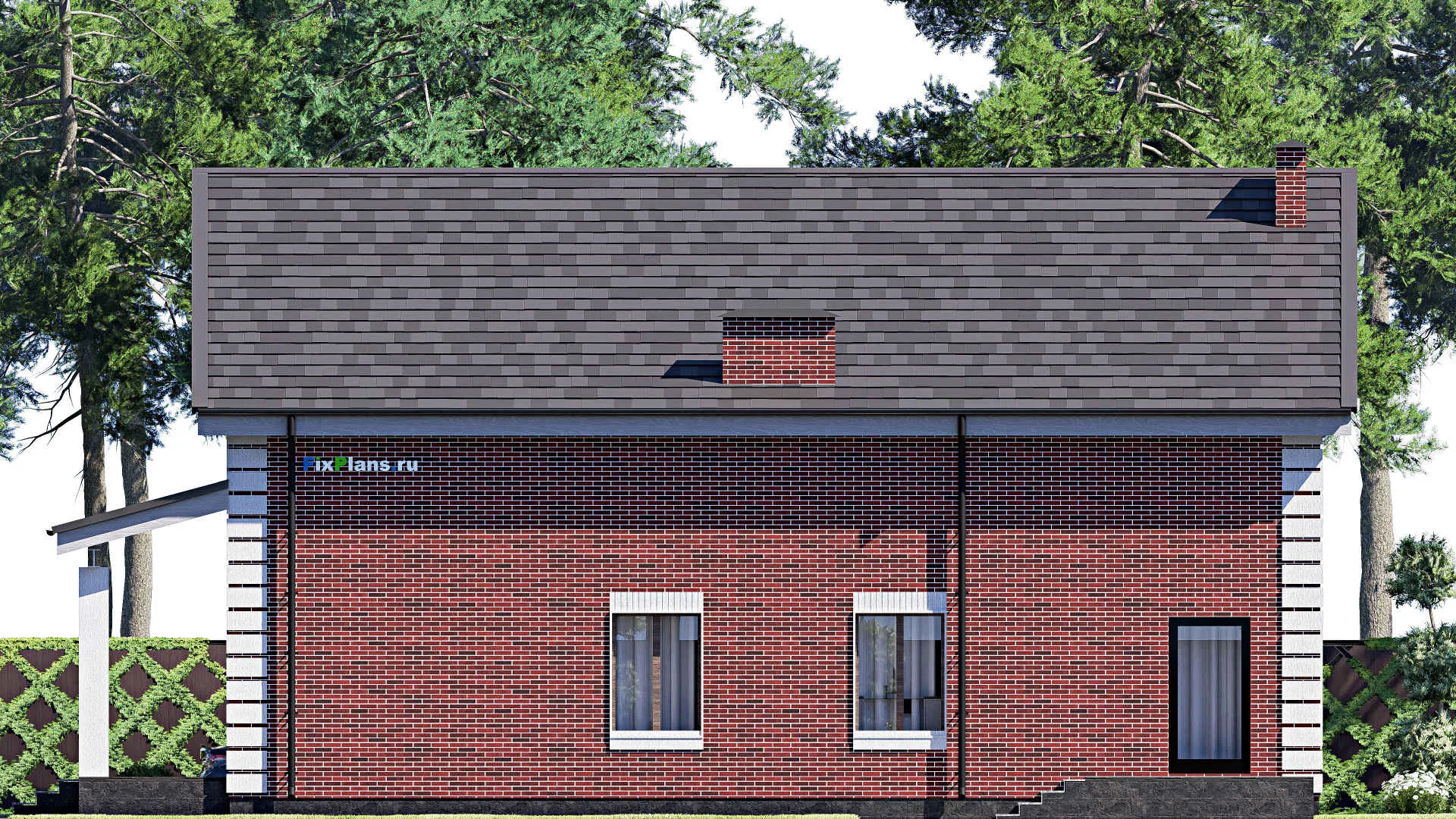 F-17801 - Планы дома с мансардой 14 на 17, площадью 310 м² с 4 спальнями