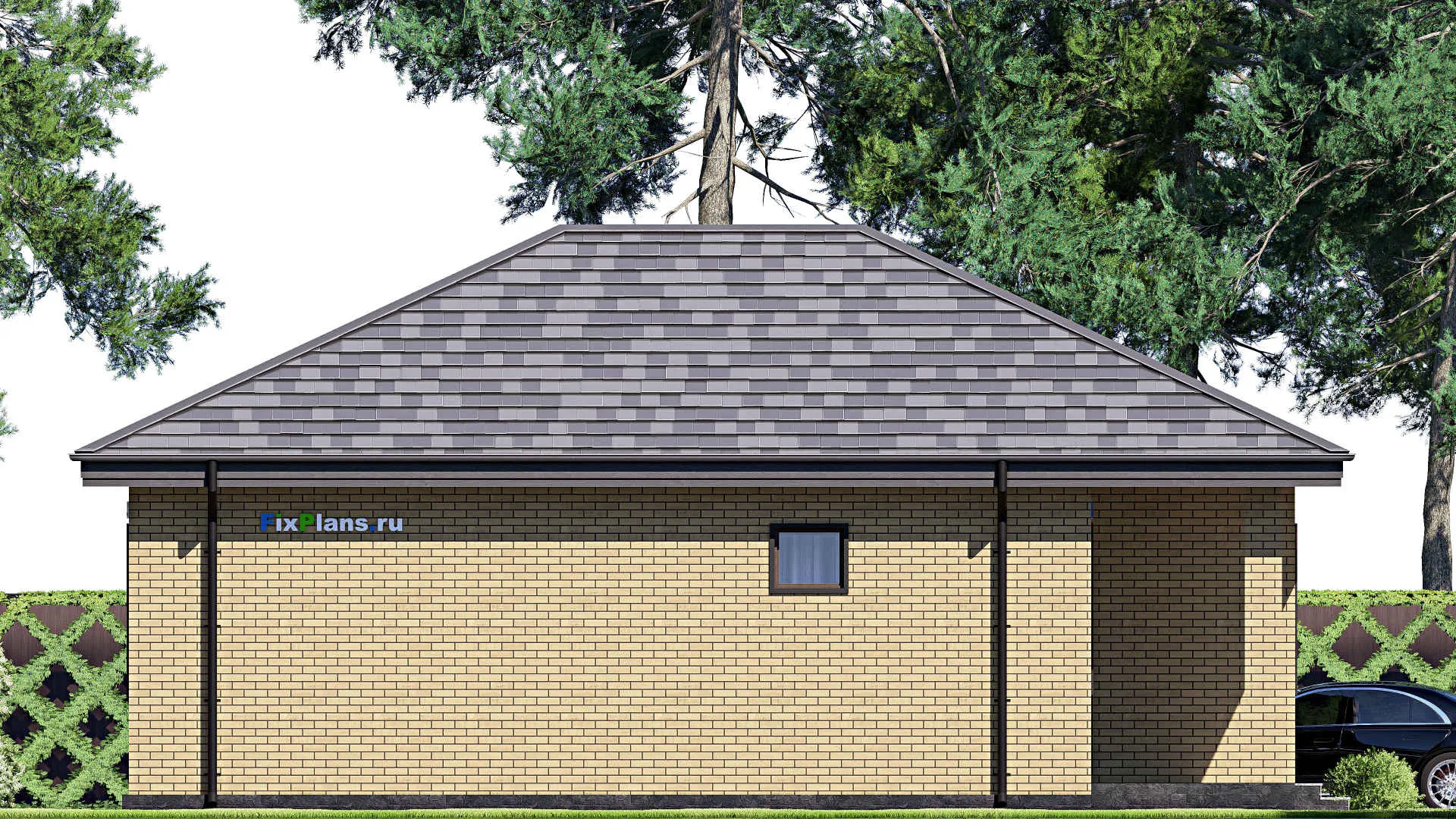 F-18287 - План одноэтажного дома 10 на 13, площадью 90 м² с 2 спальнями