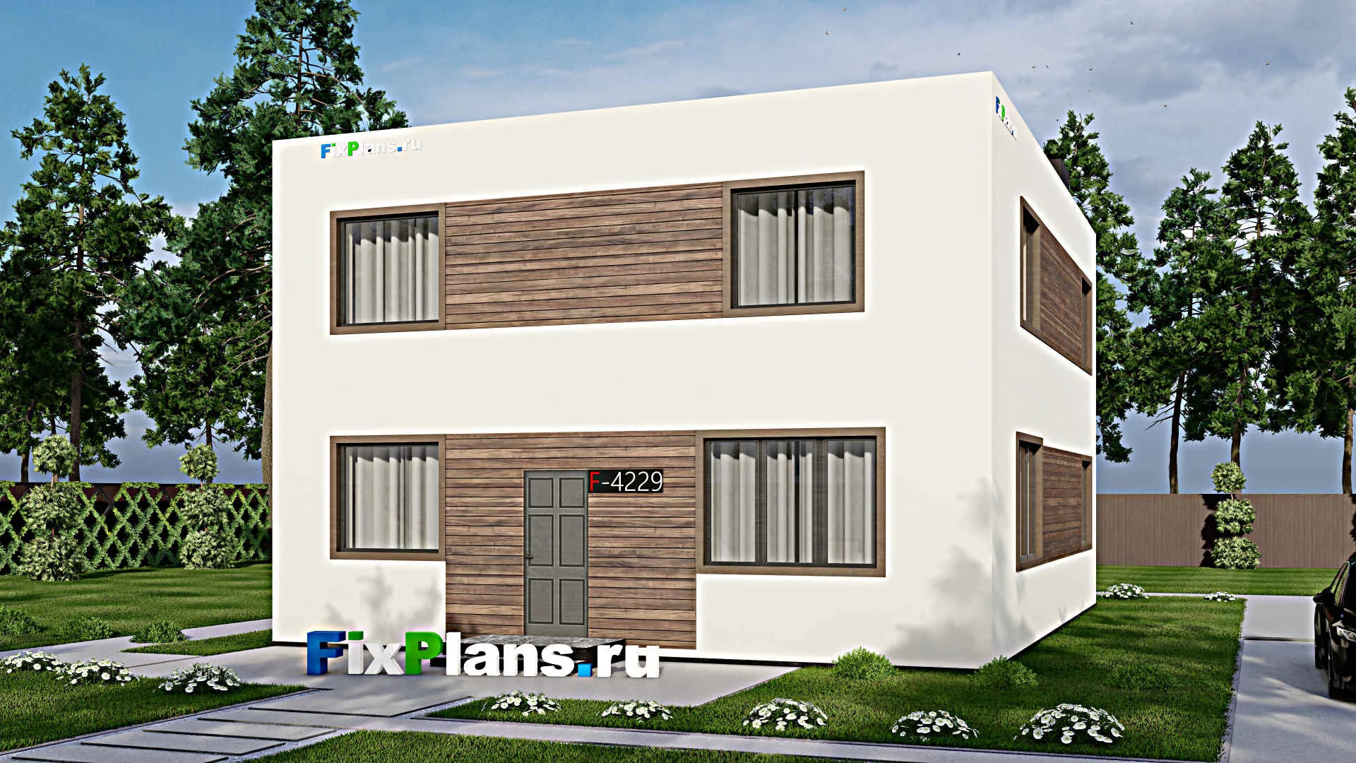 F-4229 - Проект двухэтажного дома 10 на 12, площадью 180 м² с 6 спальнями