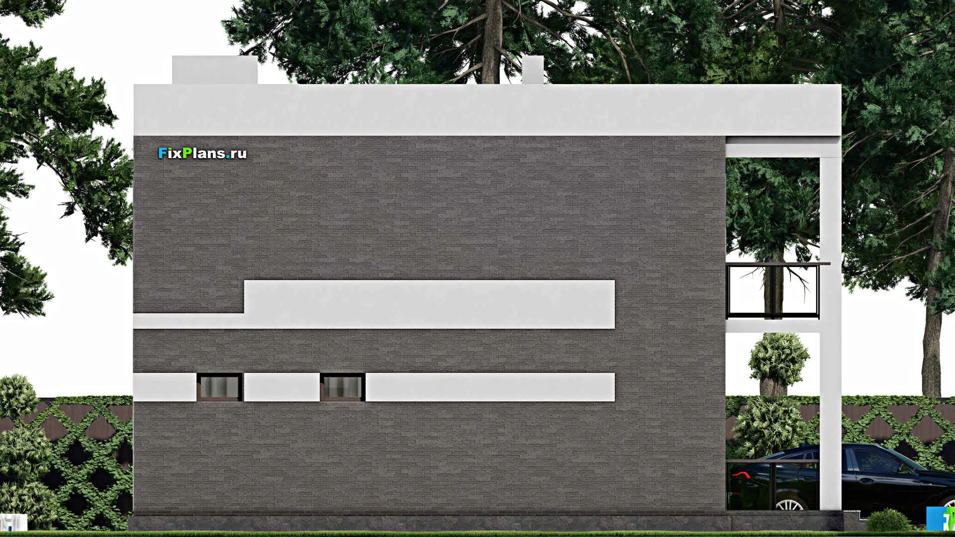 F-6083 - Проект двухэтажного дома 11 на 11, площадью 210 м² с террасой, балконом и 3 спальнями