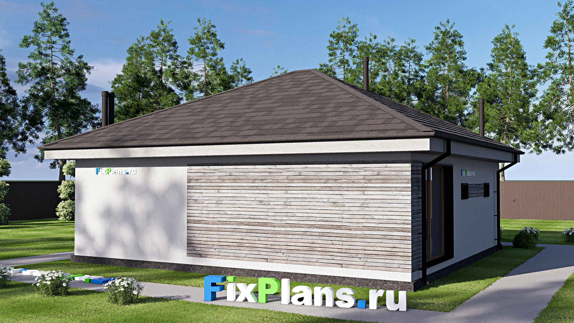 F-20285 - Проект одноэтажного дома 10 на 11, площадью 80 м² с 2 спальнями