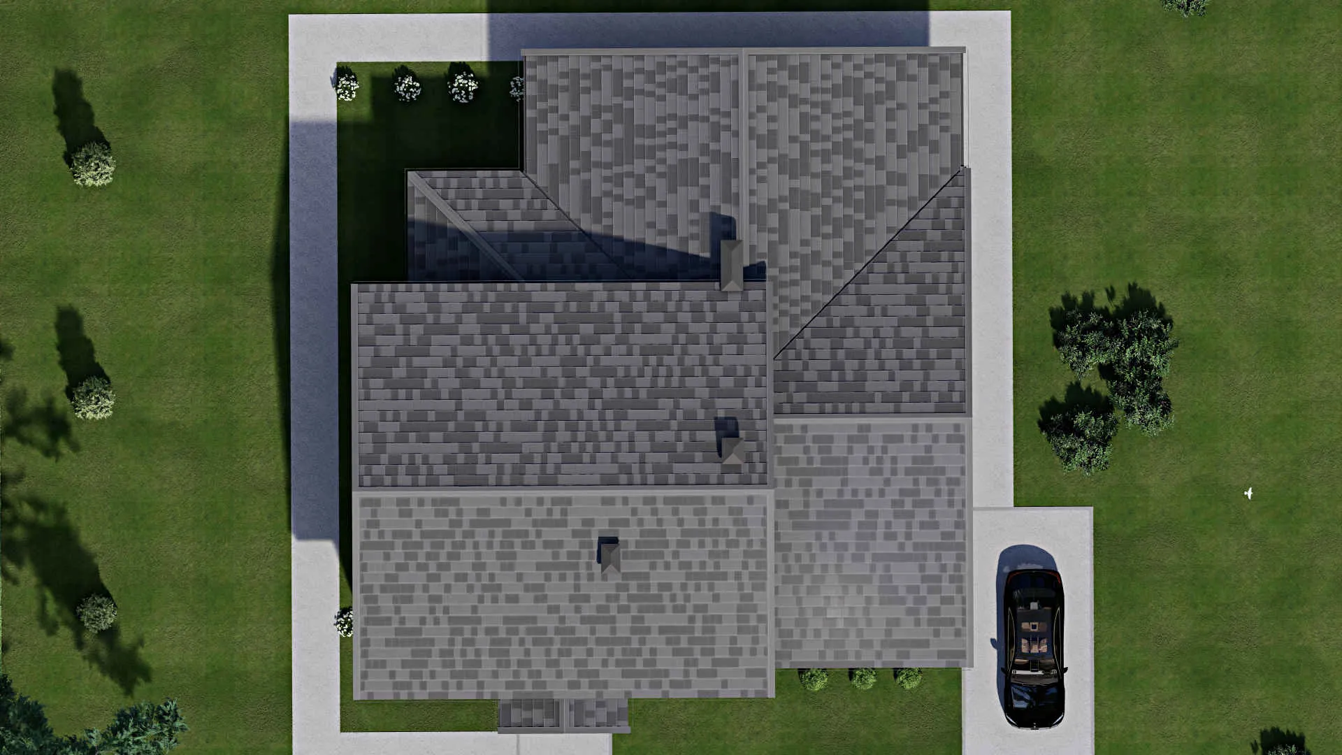 F-6488 - Проект дома с мансардой 15 на 18, площадью 340 м² с террасой и 4 спальнями