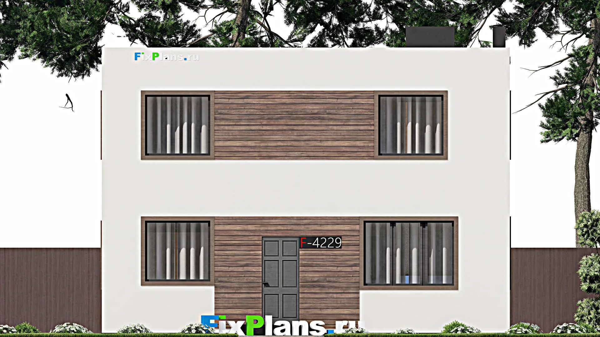F-4229 - Проект двухэтажного дома 10 на 12, площадью 180 м² с 6 спальнями