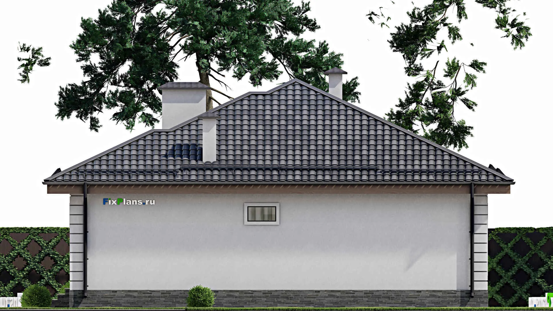 F-8819 - Проект одноэтажного дома 13 на 15, площадью 140 м² с 3 спальнями