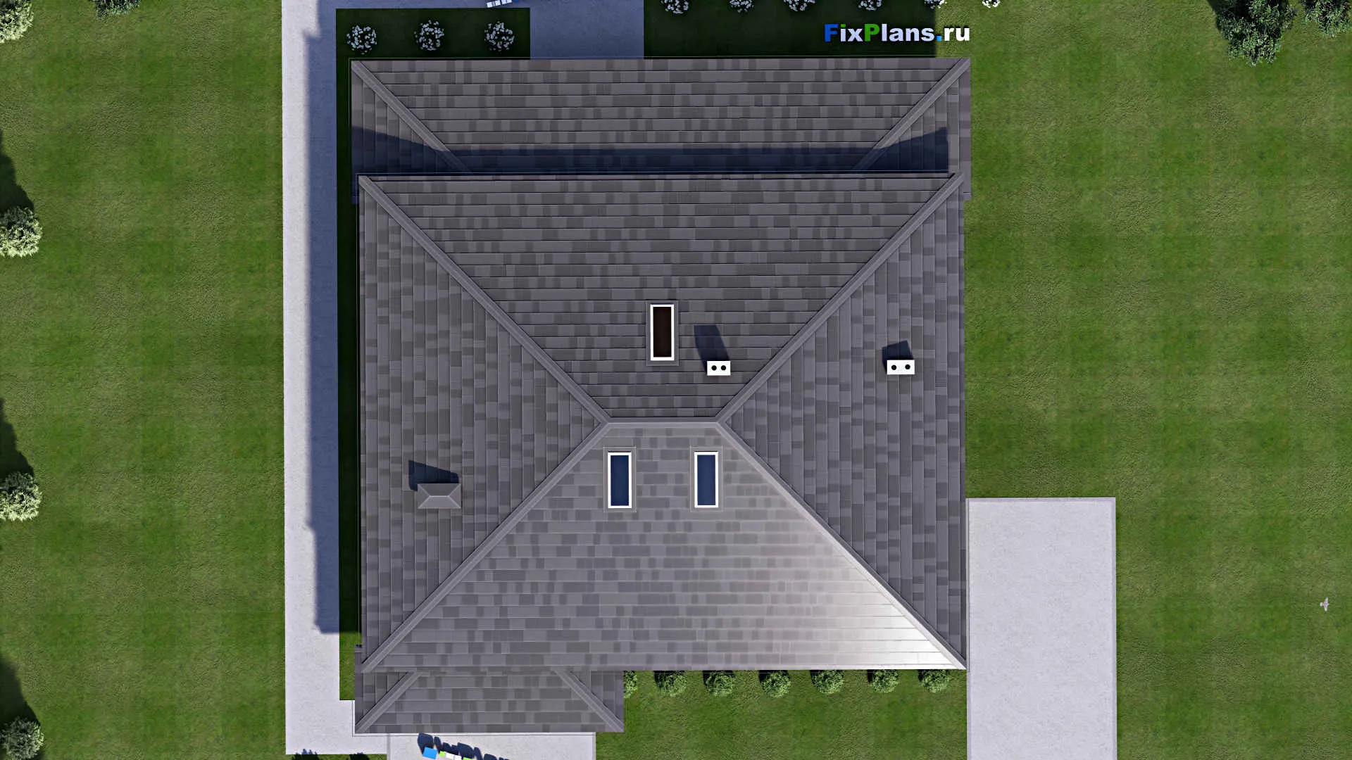 F-14237 - Проект дома с мансардой 16 на 17, площадью 280 м² с террасой и 3 спальнями