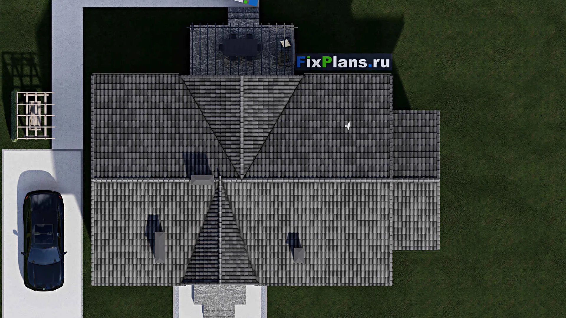 F-1241 - Проект дома с мансардой 9 на 16, площадью 220 м² с террасой, балконом и 4 спальнями